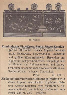 Zweiröhren-NF-Verstärker 5050; Radio-Amato, Otto (ID = 1408206) Ampl/Mixer