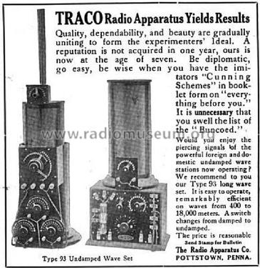 Undamped Wave Set Type 93; Radio Apparatus Co.; (ID = 1178543) mod-pre26