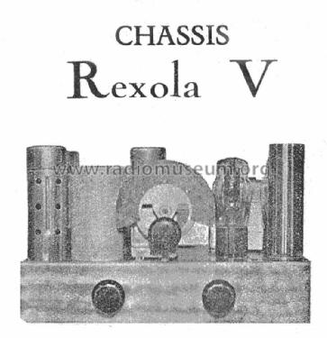 Rexola Chassis V; Radio-Bourse Rexola, (ID = 1170202) Radio