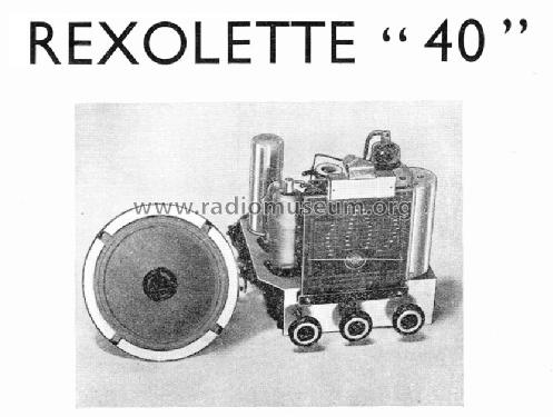 Rexola Rexolette 40; Radio-Bourse Rexola, (ID = 1168607) Radio
