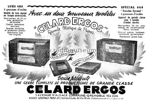 Célard-Ergos Luxe 485; Radio-Célard, Ergos, (ID = 1447826) Radio