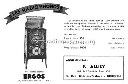 Ergos Radio-Phono Ch= 770; Radio-Célard, Ergos, (ID = 2144014) Radio
