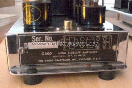 C400 10 Watt Audio Amplifier; Radio Craftsmen Inc. (ID = 758373) Ampl/Mixer