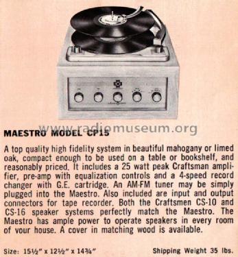 Maestro CP15; Radio Craftsmen Inc. (ID = 1126984) Enrég.-R