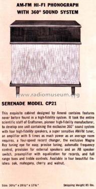 Serenade CP21; Radio Craftsmen Inc. (ID = 1127672) Radio