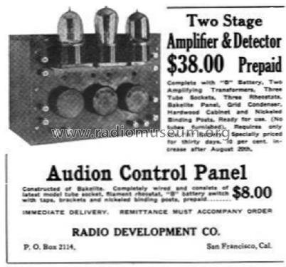 Detector & Two-Step Audio Amplifier ; Radio Development (ID = 1266556) mod-pre26