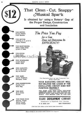 Rotary Spark Gap ; Radio Development (ID = 1378225) Morse+TTY