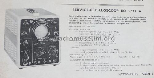 Service-Oszillograf EO1/71a; Technisch- (ID = 845746) Equipment