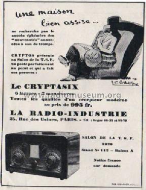 Cryptasix ; La Radio-Industrie (ID = 701817) Radio