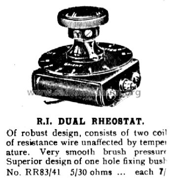 Dual Rheostat ; Radio Instruments (ID = 671810) Radio part