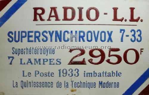 Super-Synchrovox 733 Ch= 3660; Radio L.L. Lucien (ID = 2138105) Radio