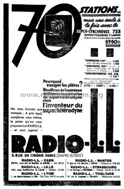 Synchrophonovox 733; Radio L.L. Lucien (ID = 2499962) Radio