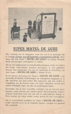 Matel De Luxe W-84; Radio Matel; Deurne (ID = 1598102) Radio