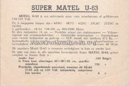 Super Matel U-63; Radio Matel; Deurne (ID = 1598731) Radio