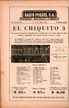Chiquito 3 Ultra Baby ; Radio Miguel, Buenos (ID = 1020778) Radio
