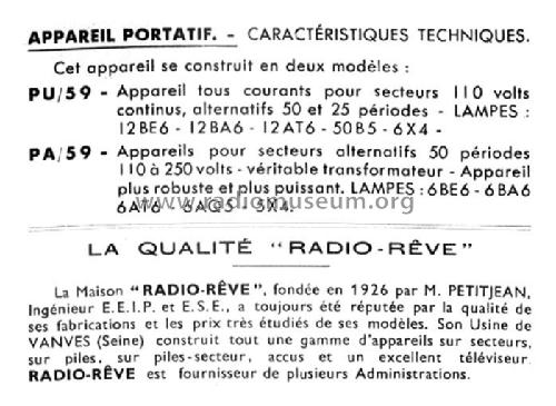 PA/59; Radio-Rêve, M. (ID = 1989368) Radio