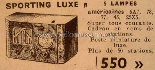 Sporting Luxe ; Radio-Select, F. (ID = 1523112) Radio