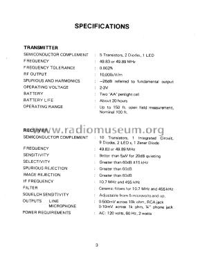 Realistic 49MHz FM Wireless Microphone System 32-1220A ; Radio Shack Tandy, (ID = 1851200) Commercial TRX