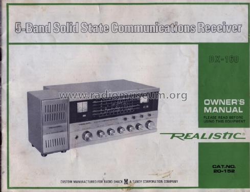 Realistic DX-160 Cat.-No. 20-152; Radio Shack Tandy, (ID = 1775112) Amateur-R