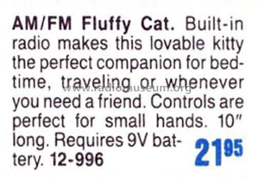 AM/FM Animal Radio 'Fluffy Cat' 12-996; Radio Shack Tandy, (ID = 1769299) Radio