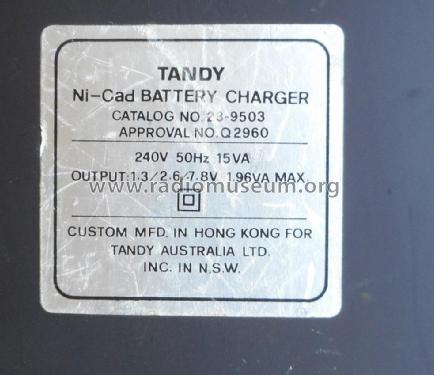 Archer Deluxe Nickel Cadmium Battery Charger 23-9503; Tandy Australia Ltd. (ID = 1734135) Power-S