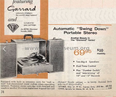 Automatic 'Swing-Down' Portable Stereo 13T1080E; Radio Shack Tandy, (ID = 3246786) Reg-Riprod