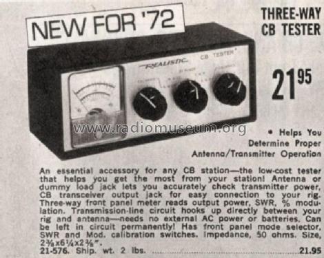 CB Tester Cat. No.= 21-576; Radio Shack Tandy, (ID = 2722462) Equipment