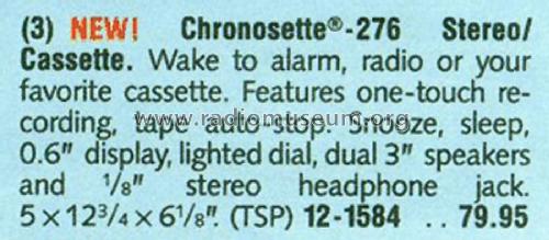 Chronosette 276 12-1584; Radio Shack Tandy, (ID = 1787608) Radio