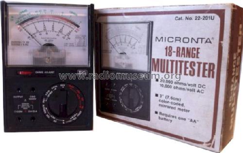Micronta Multitester 22-201; Radio Shack Tandy, (ID = 1187335) Equipment