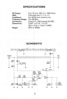 Micronta 3 Range Power/SWR Tester 21-520A; Radio Shack Tandy, (ID = 2709601) Amateur-D