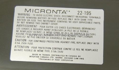 Micronta Digital Multimeter 22-195; The Source Radio (ID = 2581037) Equipment