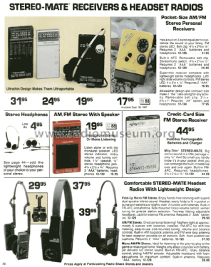 Mity Thin Stereo Mate 12-130; Radio Shack Tandy, (ID = 1354544) Radio