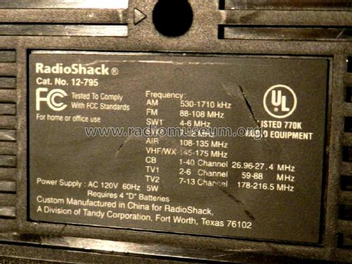 Multiband Receiver 12-795; Radio Shack Tandy, (ID = 2738067) Radio