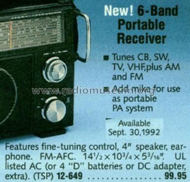 Multiband Receiver SW-100 Model-No.: 12-649; Radio Shack Tandy, (ID = 1792879) Radio