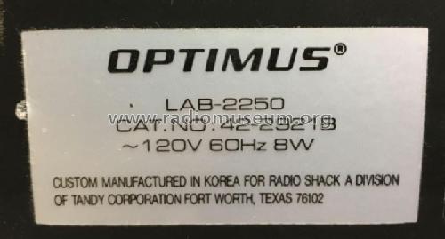 Optimus LAB-2250 42-2921; Radio Shack Tandy, (ID = 2779127) R-Player