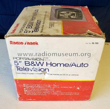 Portavision 5' B&W Home/Auto Television 16-130; Radio Shack Tandy, (ID = 2823771) Télévision