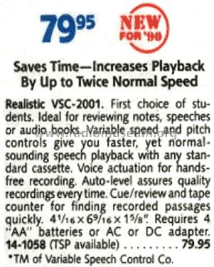 Realistic VSC-2001 14-1058; Radio Shack Tandy, (ID = 1755773) R-Player