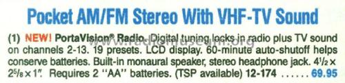 Realistic Porta Vision 12-174; Radio Shack Tandy, (ID = 1775784) Radio