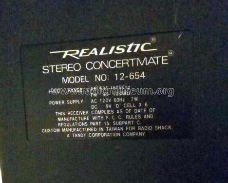 Realistic Stereo System Concertmate 12-654; Radio Shack Tandy, (ID = 2860208) Radio