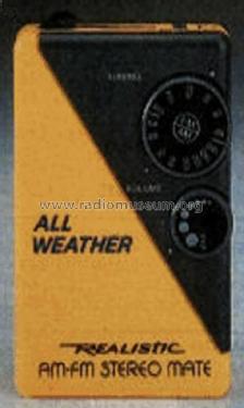 Realistic All Weather AM-FM Stereo Mate 12-142; Radio Shack Tandy, (ID = 1749272) Radio