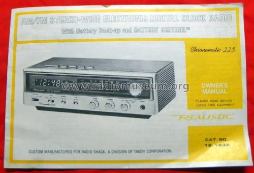 Realistic AM-FM Stereo Chronomatic 225 12-532; Radio Shack Tandy, (ID = 2855662) Radio