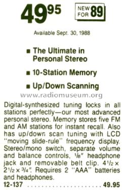 Realistic AM/FM Stereo Mate 12-137; Radio Shack Tandy, (ID = 1795344) Radio