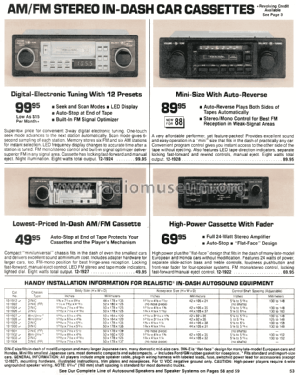 Realistic Car Radio 12-1928; Radio Shack Tandy, (ID = 1349011) Car Radio