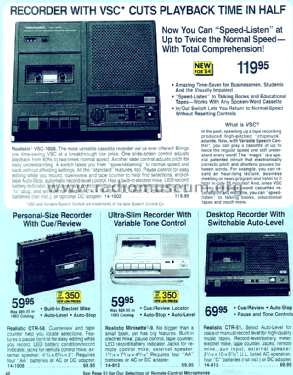 Realistic CTR-58 14-1008 R-Player Radio Shack Tandy, |Radiomuseum.org