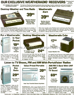 Realistic Desktop Weatheradio 12-152; Radio Shack Tandy, (ID = 1356653) Radio