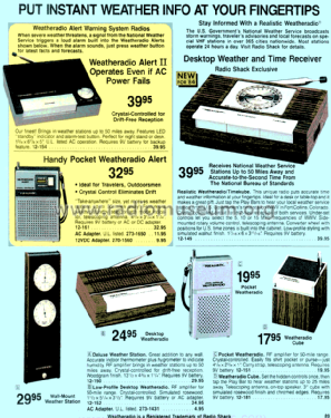 Realistic Desktop Weatheradio 12-152; Radio Shack Tandy, (ID = 1372355) Radio