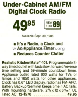 Realistic KitchenMate 101 12-1570; Radio Shack Tandy, (ID = 1794961) Radio