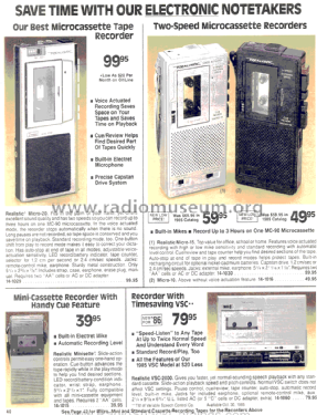 Realistic Minisette 14-1015; Radio Shack Tandy, (ID = 1358589) R-Player