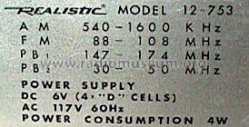 Realistic Patrolman 4 12-753; Radio Shack Tandy, (ID = 605596) Radio