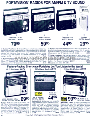 Realistic Personal PortaVision 12-660; Radio Shack Tandy, (ID = 1363594) Radio